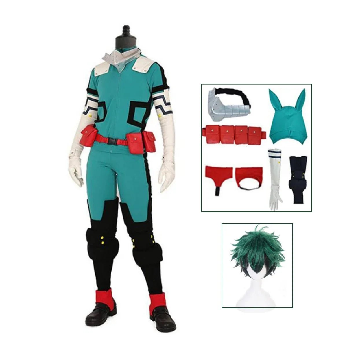 Anime mon héros académie Midoriya Izuku Deku bataille Cosplay Kostum Halloween Costume fête carnaval unisexe ensemble - Bloopop