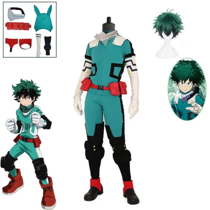 Anime mon héros académie Midoriya Izuku Deku bataille Cosplay Kostum Halloween Costume fête carnaval unisexe ensemble - Bloopop