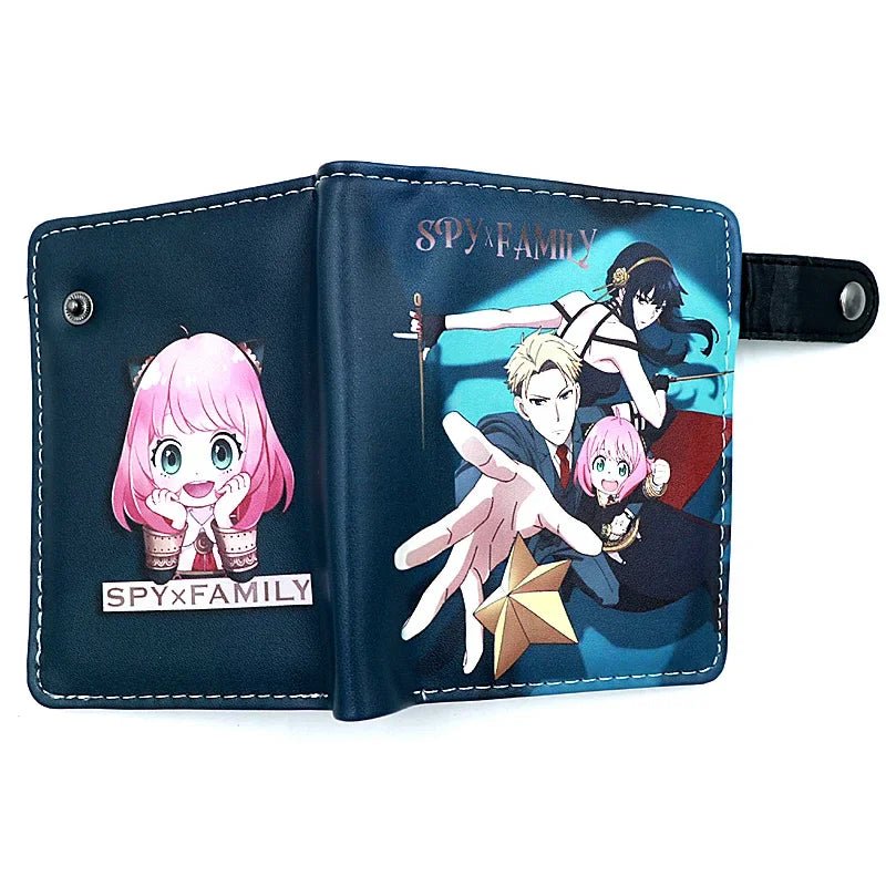 Anime SPY×FAMILY Loid Anya Forger Yor PU portefeuilles courts pliants porte - monnaie avec poche intérieure à fermeture éclair - Bloopop