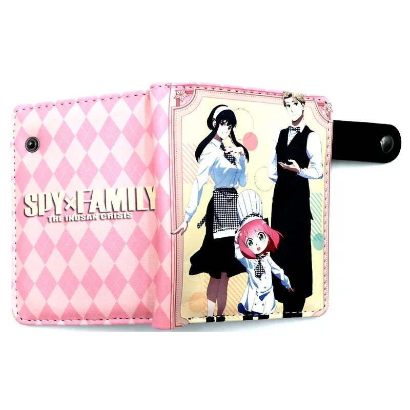 Anime SPY×FAMILY Loid Anya Forger Yor PU portefeuilles courts pliants porte - monnaie avec poche intérieure à fermeture éclair - Bloopop