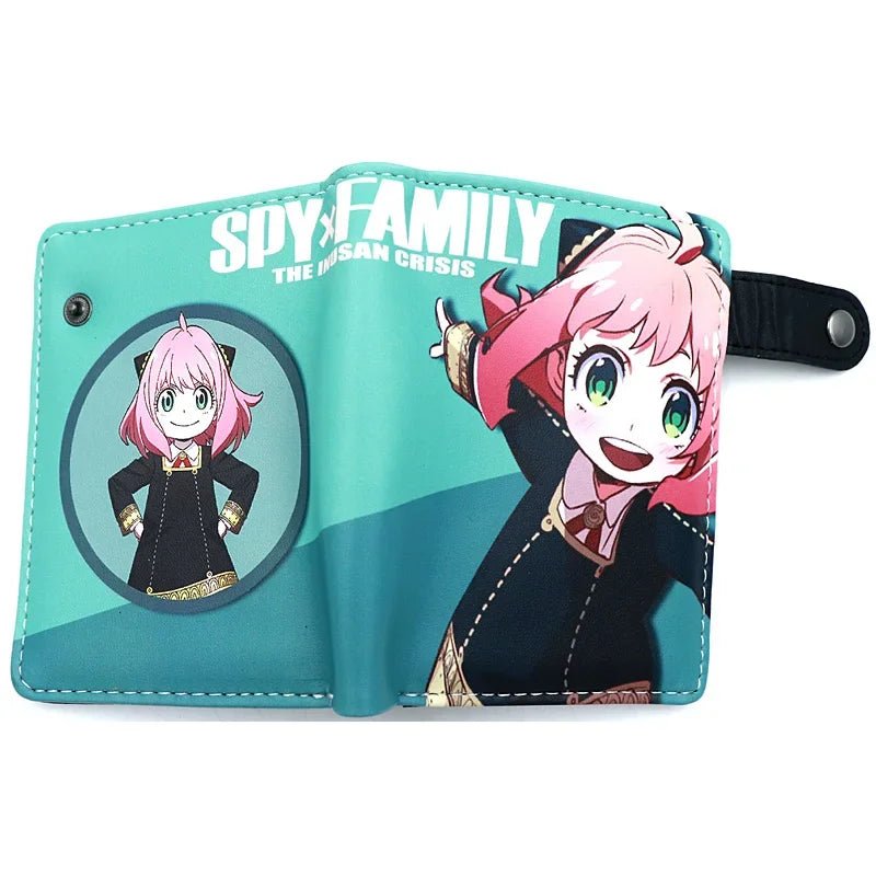 Anime SPY×FAMILY Loid Anya Forger Yor PU portefeuilles courts pliants porte - monnaie avec poche intérieure à fermeture éclair - Bloopop