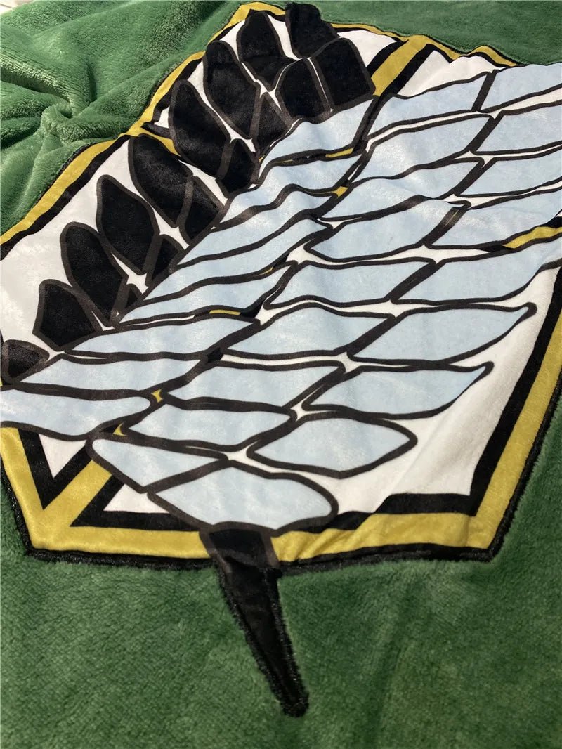 Attack on Titan Hoodie Cloak Anime Shingeki No Kyojin Pajamas Blanket Cloak Levi Cosplay Flannel Shawl Blanket Comfy Homewear - Bloopop