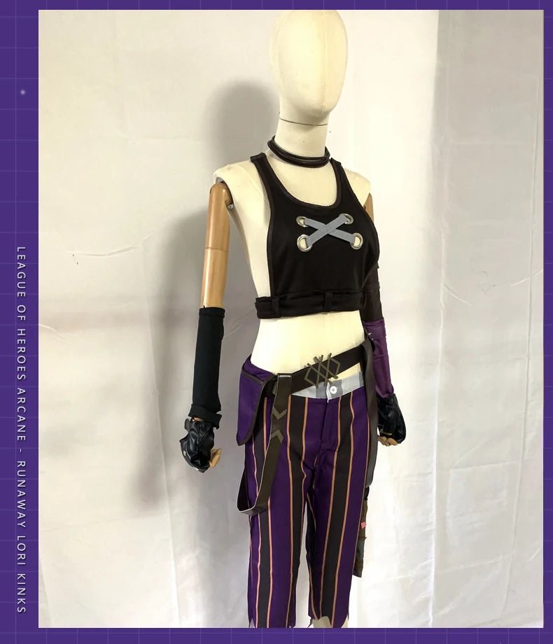 Costume Cosplay Jinx Arcane (League of Legends) - Tenue Femme Sexy avec Accessoires - Déguisement Halloween & Convention Manga - Bloopop