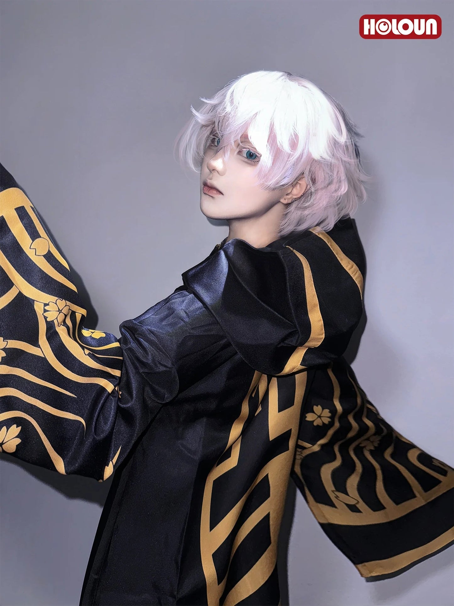 HOLOUN Tokyo Anime Brahman Senju Kawaragi Cosplay Costume doré noir veste manteau sur la taille Sakura imprimé Halloween noël - Bloopop