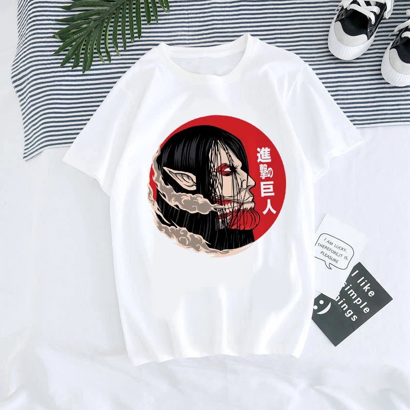T-shirt Anime japonais hommes attaque sur Titan T-shirt unisexe Kawaii dessin animé Titan attaque graphique t-shirts mâle Harajuku hauts d'été - Bloopop