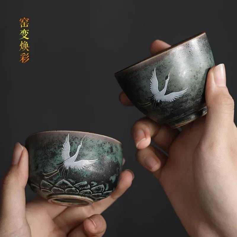 Tasse à café en céramique de Style japonais, 1 pièce, tasses à thé en porcelaine, simple, personnel, en poterie, verres à vin, à eau, vente en gros - Bloopop
