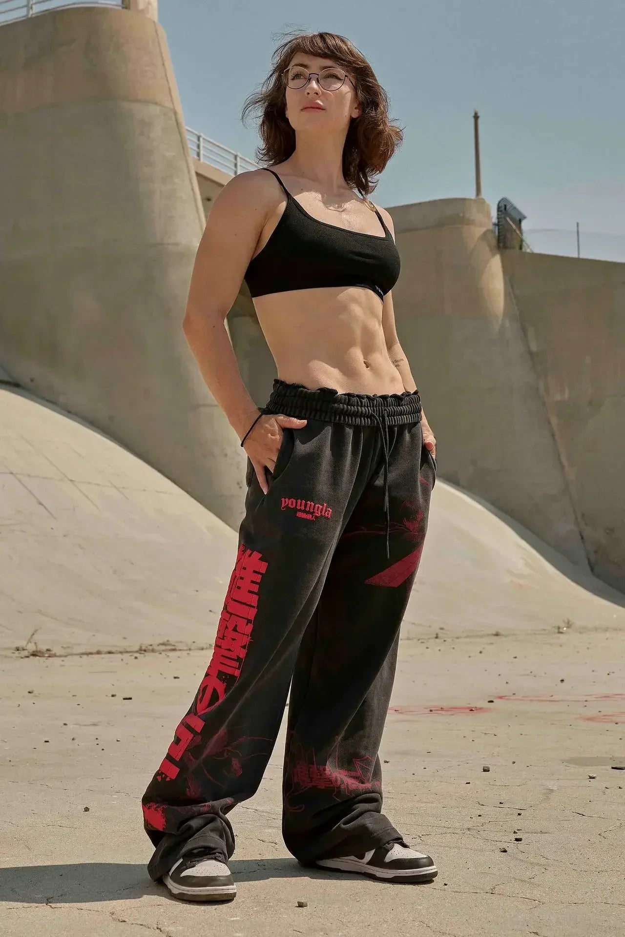 YOUNGLA dessin animé américain attaque sur Titan Jogger coton laine imprimé pantalon à jambes larges - Bloopop