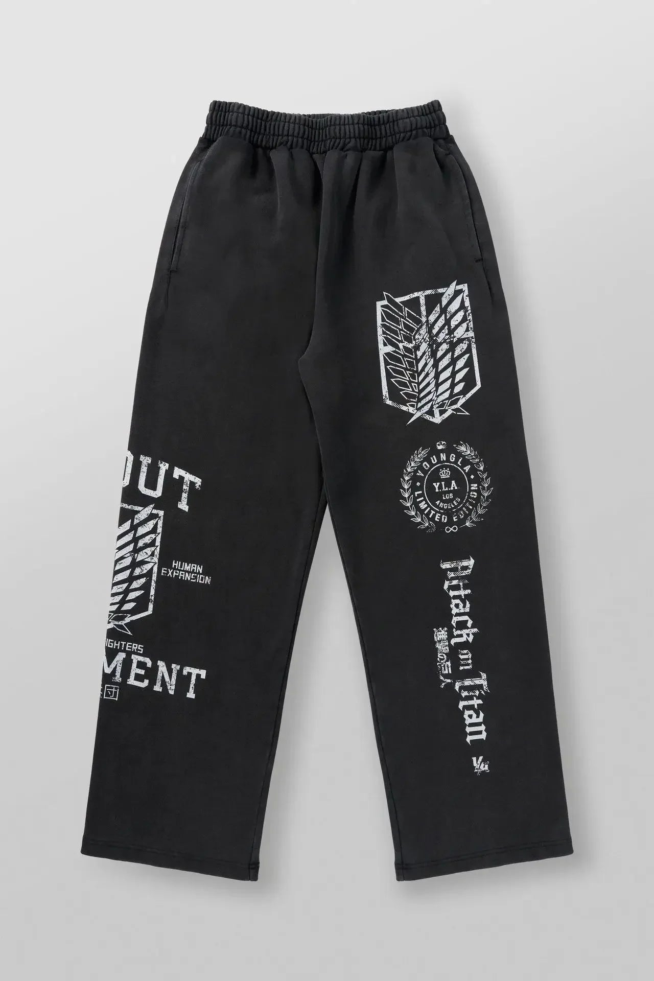 YOUNGLA dessin animé américain attaque sur Titan Jogger coton laine imprimé pantalon à jambes larges - Bloopop