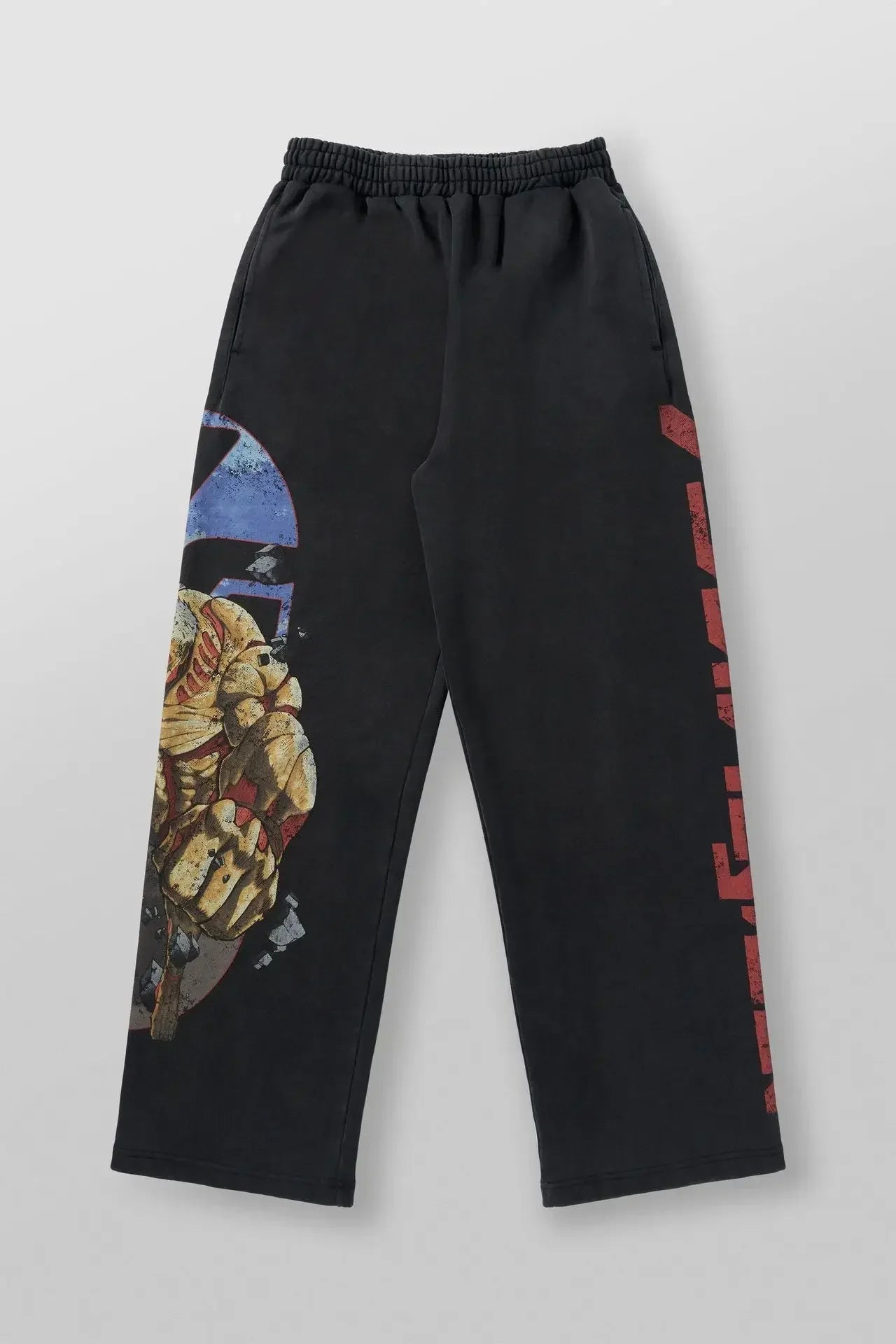 YOUNGLA dessin animé américain attaque sur Titan Jogger coton laine imprimé pantalon à jambes larges - Bloopop