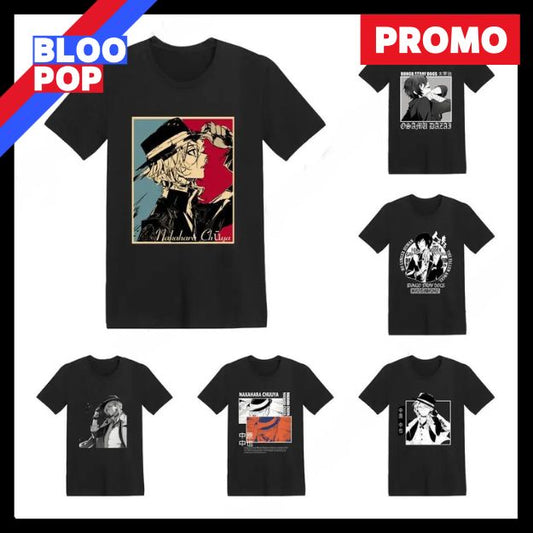 T-Shirt Anime Bungo Stray Dogs - Chemise Homme Unisexe à Manches Courtes - Motif Imprimé Doux et Léger