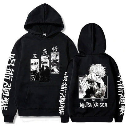 Japon Anime Jujutsu Kaisen hommes sweat à capuche pour femme Satoru Gojo sweat-shirt ample unisexe automne chaud décontracté Streetwear