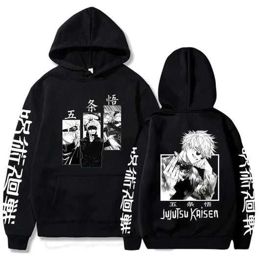 Japon Anime Jujutsu Kaisen hommes sweat à capuche pour femme Satoru Gojo sweat-shirt ample unisexe automne chaud décontracté Streetwear