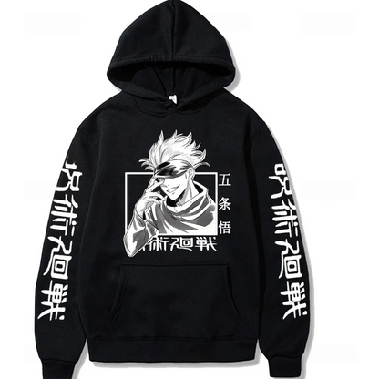 Japon Anime Jujutsu Kaisen hommes sweat à capuche pour femme Satoru Gojo sweat-shirt ample unisexe automne chaud décontracté Streetwear