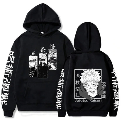 Japon Anime Jujutsu Kaisen hommes sweat à capuche pour femme Satoru Gojo sweat-shirt ample unisexe automne chaud décontracté Streetwear