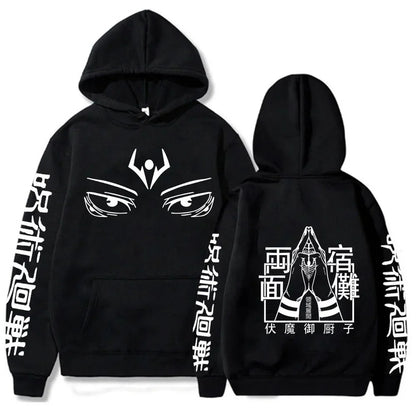 Japon Anime Jujutsu Kaisen hommes sweat à capuche pour femme Satoru Gojo sweat-shirt ample unisexe automne chaud décontracté Streetwear