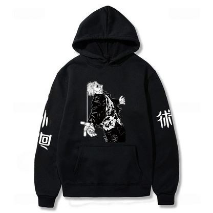 Japon Anime Jujutsu Kaisen hommes sweat à capuche pour femme Satoru Gojo sweat-shirt ample unisexe automne chaud décontracté Streetwear