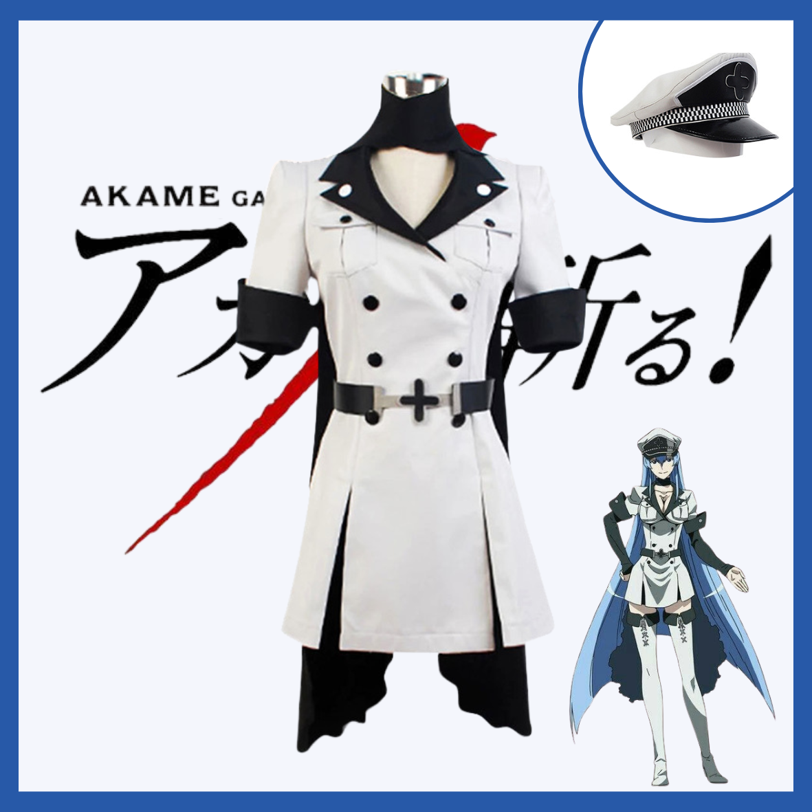 Costume Halloween Esdeath Akame ga Kill! - Uniforme Militaire pour Femmes