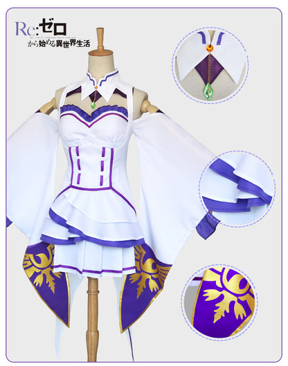 Costume Halloween Emilia Re:Zero - Tenue Femme Style Fantaisie