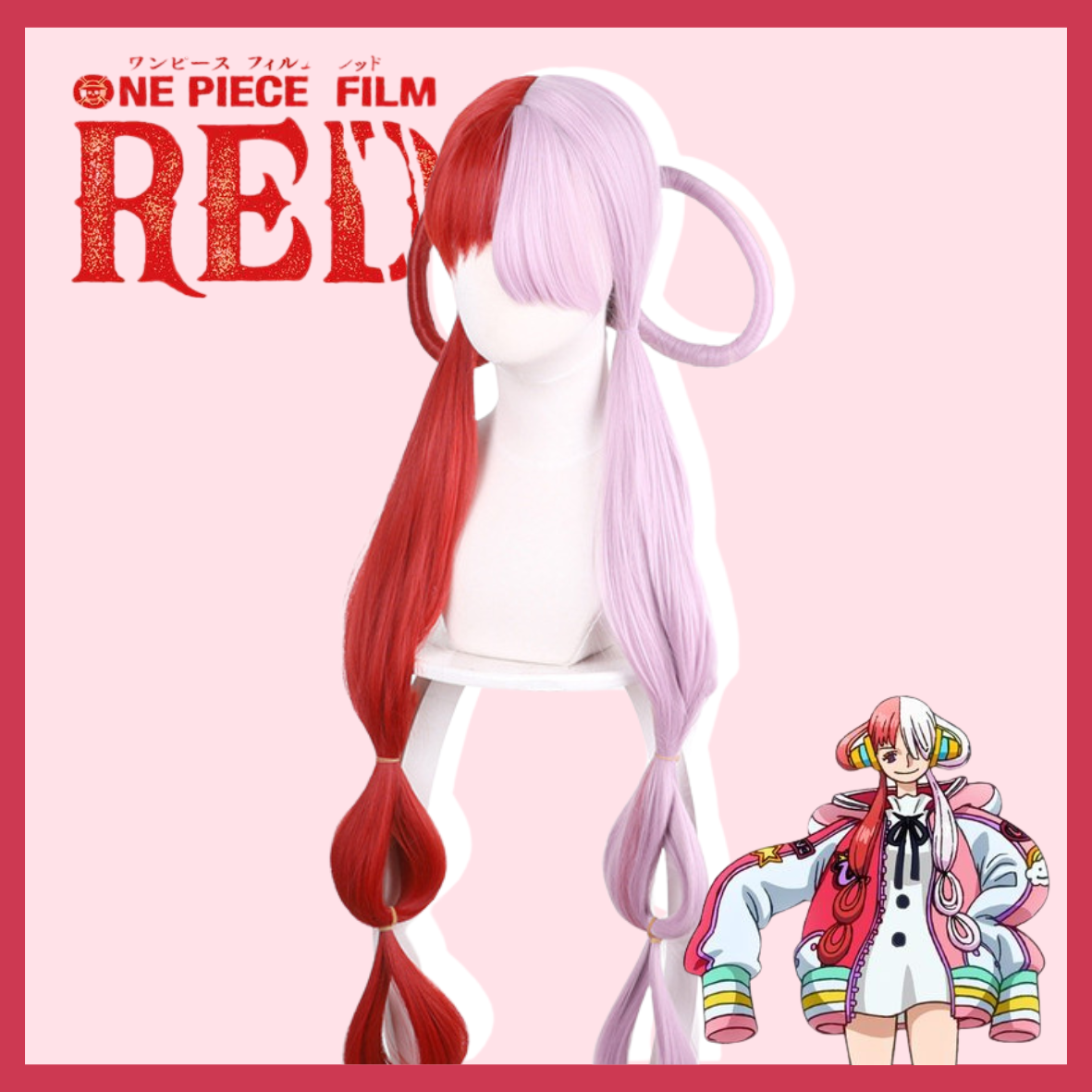 Tenue Cosplay UTA One Piece Red - Ensemble Veste et Perruque Style Manga