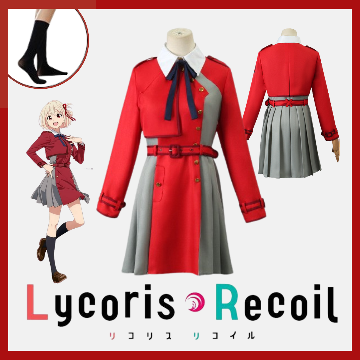 Tenue Cosplay Lycoris Recoil - Ensemble Chisato et Takina Style Manga