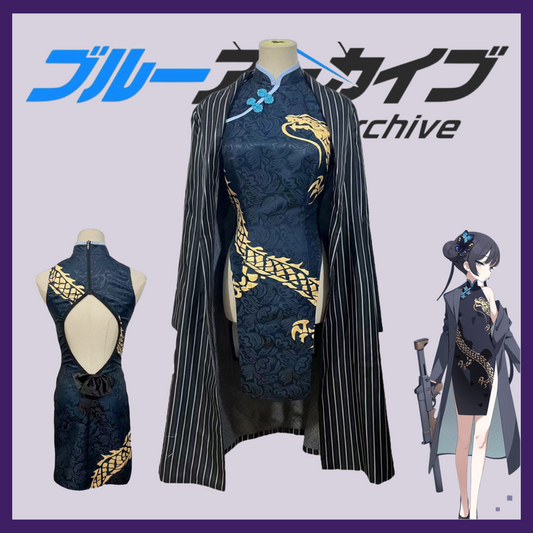 Costume Cosplay Kisaki Blue Archive - Robe Qipao et Manteau Style Lolita