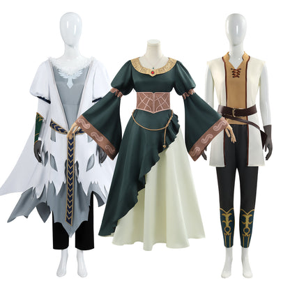 Costume Cosplay Éowyn Le Seigneur des Anneaux-Armure Rohan Vert Détaillée