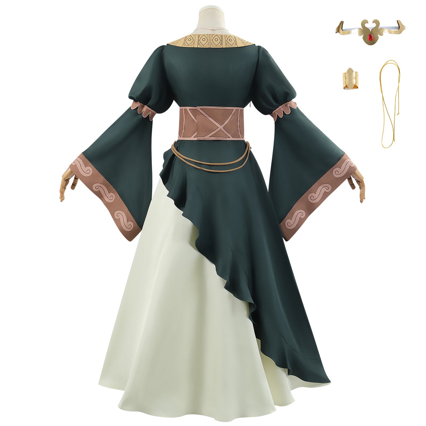 Costume Cosplay Éowyn Le Seigneur des Anneaux-Armure Rohan Vert Détaillée