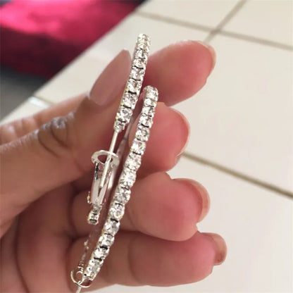 Boucles d'oreilles rondes en cristal strass pour femmes, bijoux de luxe exquis, cadeau idéal, nouvelle collection 2021