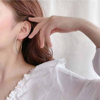 Boucles d'oreilles rondes en cristal strass pour femmes, bijoux de luxe exquis, cadeau idéal, nouvelle collection 2021