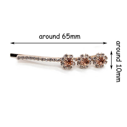 Barrette en pierre luxueuse pour cheveux, 1 paire, mode coréenne, accessoires pour cheveux, Clip bleu marine clair, strass rond, cristal, bijoux pour femmes et filles