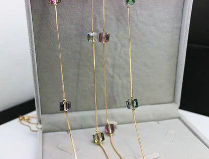 Nouveaux accessoires de bijoux en cristal de mode européenne, collier Long de perles de cristal autrichien, colliers et pendentifs en chaîne de pull pour femmes
