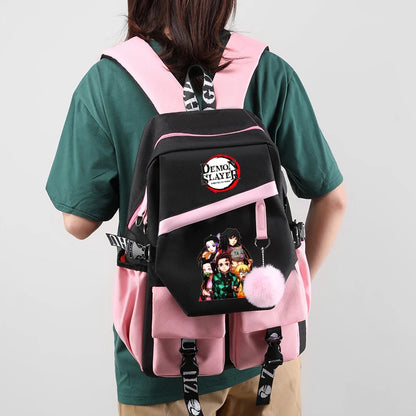Sac à Dos Demon Slayer - Cartable Anime pour Collège/Lycée - Idée Cadeau Ados
