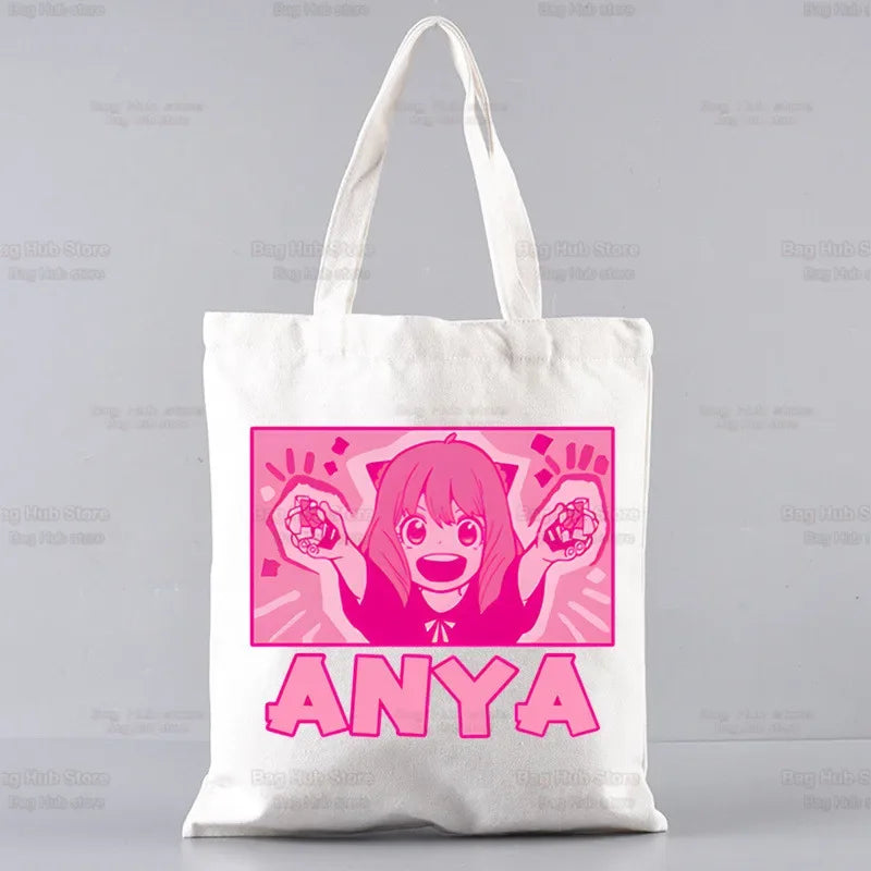 Spy X Family Shopper sac impression toile Anime Kawaii Anya Forger sac fourre-tout sacs à main SPYFAMILY femmes sac Harajuku sacs à bandoulière