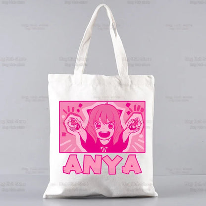 Spy X Family Shopper sac impression toile Anime Kawaii Anya Forger sac fourre-tout sacs à main SPYFAMILY femmes sac Harajuku sacs à bandoulière