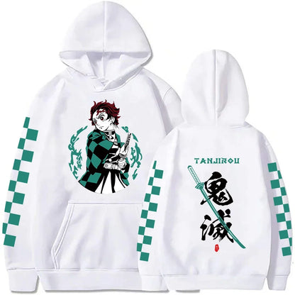 Japanese Anime Demon Slayer Tanjiro Kamado Hoodie Men Women Y2k Harajuku Unisex Casual Pullover Tops Clothing