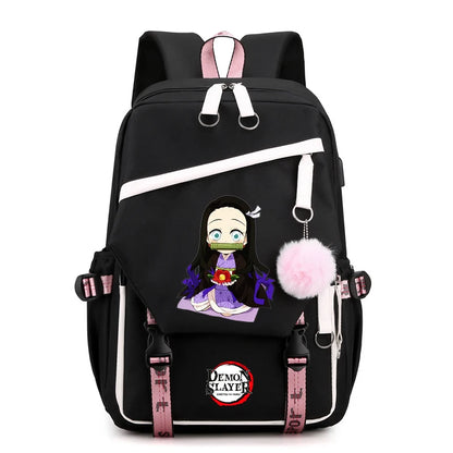 Démon Slayer sac à dos adolescente garçon retour à l'école sac à dos enfants sac d'école femmes sac à dos toile loisirs dessin animé Mochilas