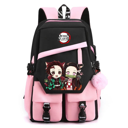 Sac à Dos Demon Slayer - Cartable Anime pour Collège/Lycée - Idée Cadeau Ados