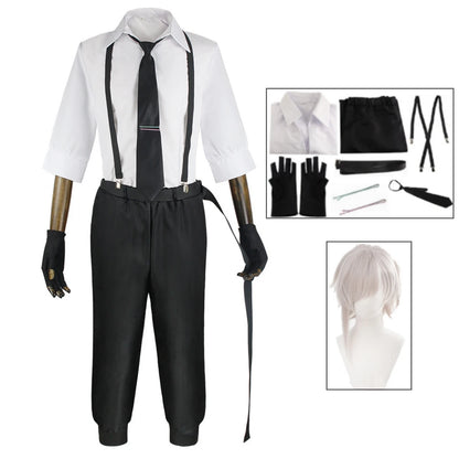 Anime Bungo Stray Dogs Cosplay Costume, Sweat-shirt, Chemise, Sangle, Pantalon, Uniforme, ixd'Halloween, Atsushi, Nakajima, Kostum