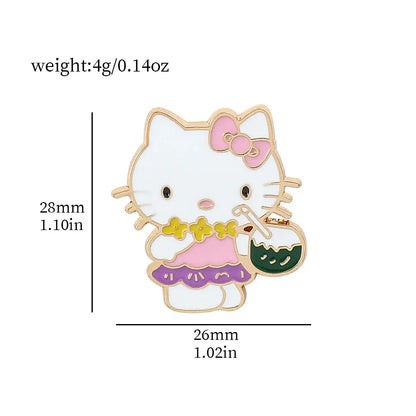 Sanrio Hello Kitty mignon Kit chat épinglettes pour sacs à dos broches pour femmes émail broche cadeau mode bijoux accessoires