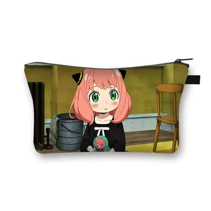 Spy X Anime Family Cosmetic Bag for Women Small Lipstick Holder Powder Jewelry Makeup Gift Harajuku Spy Family
