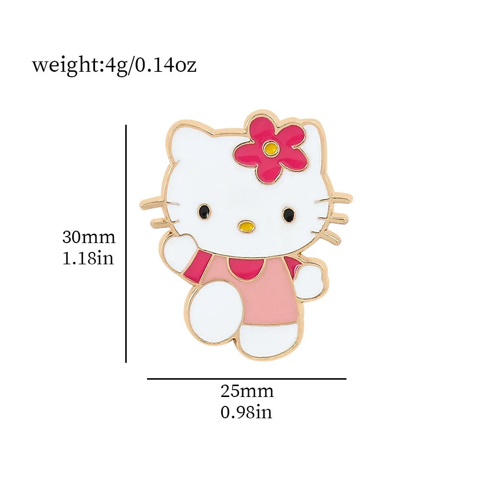 Sanrio Hello Kitty mignon Kit chat épinglettes pour sacs à dos broches pour femmes émail broche cadeau mode bijoux accessoires