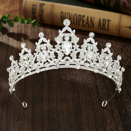 Couronne en cristal pour femme, diadème pour patients, bande de sauna en biscuits, bijoux pour cheveux, couronne de fête Queen, robe de mariée, accessoires pour cheveux, cadeau