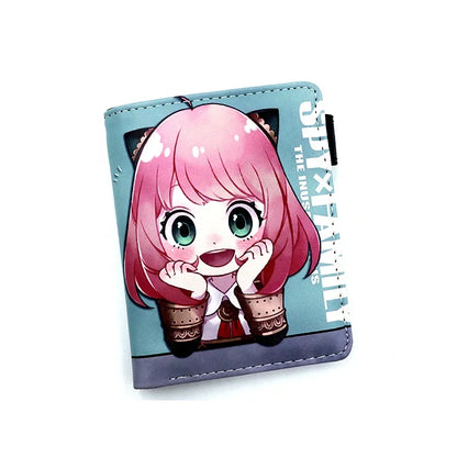 Anime SPY×FAMILY Loid Anya Forger Yor PU Bifold Short Wallets Coin Purse with Inner Zipper Pocket