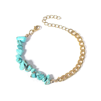 Bracelets bohème en acier inoxydable 316l, cristal naturel, pierre violette, pour femmes, bijoux de vacances, cadeaux, livraison directe