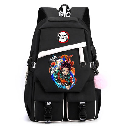 Sac à Dos Demon Slayer - Cartable Anime pour Collège/Lycée - Idée Cadeau Ados