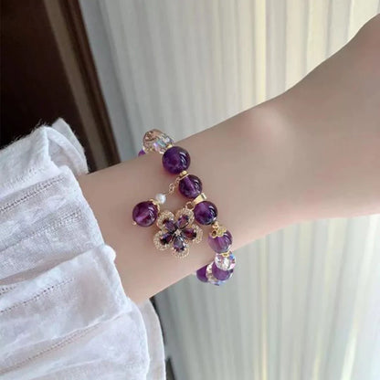 ZAKOL – Bracelet à breloques en Zircon pour femmes et filles, perles de cristal violettes exquises, bijoux d'anniversaire mignons, accessoires, cadeaux