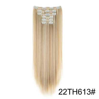 WIGSIN – Extension capillaire synthétique de 24 pouces, postiche longue et lisse en Fiber résistante à la chaleur, noire, brune, blonde, 6 pièces, pour femmes