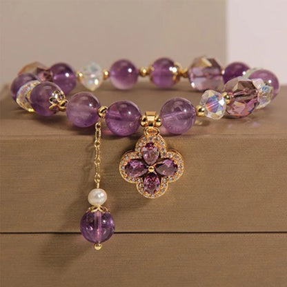ZAKOL – Bracelet à breloques en Zircon pour femmes et filles, perles de cristal violettes exquises, bijoux d'anniversaire mignons, accessoires, cadeaux