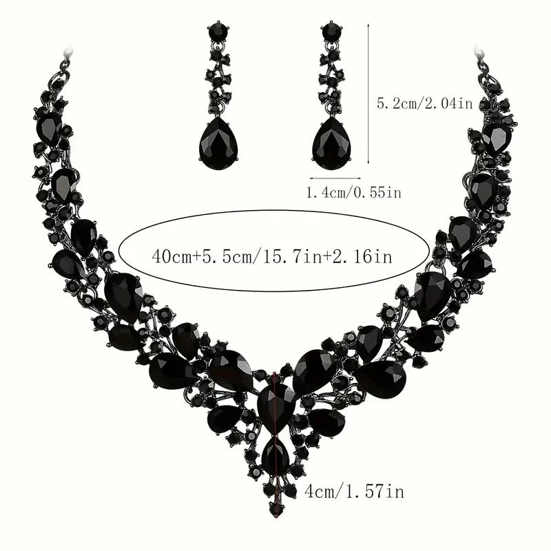 Ensemble de bijoux à la mode pour femmes, 3 pièces, luxueux, minimaliste, strass, boule de cristal, collier, boucle d'oreille, ensemble d'accessoires pour femmes