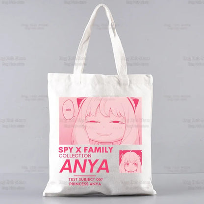 Spy X Family Shopper sac impression toile Anime Kawaii Anya Forger sac fourre-tout sacs à main SPYFAMILY femmes sac Harajuku sacs à bandoulière
